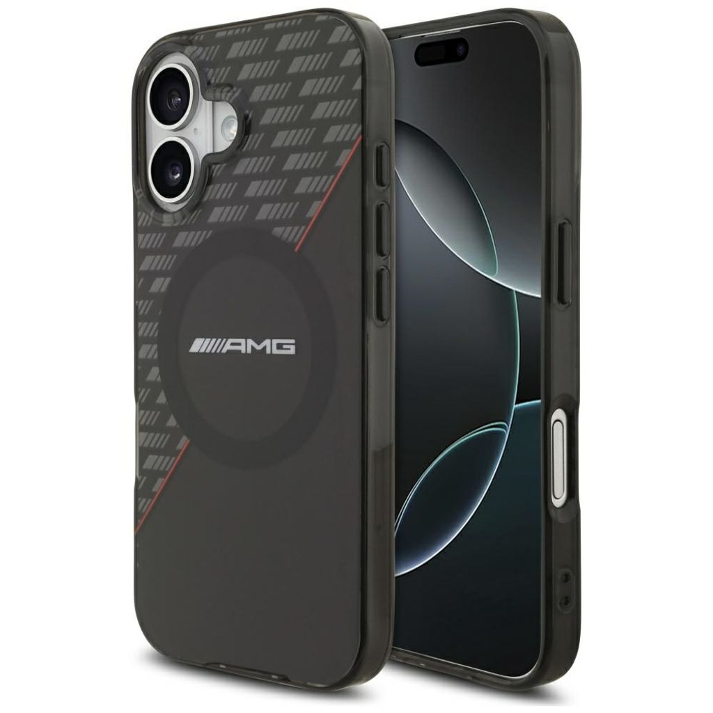 Mercedes AMG Double Layer Rhombs MagSafe -kuori till iPhone 17 - Musta/Punainen