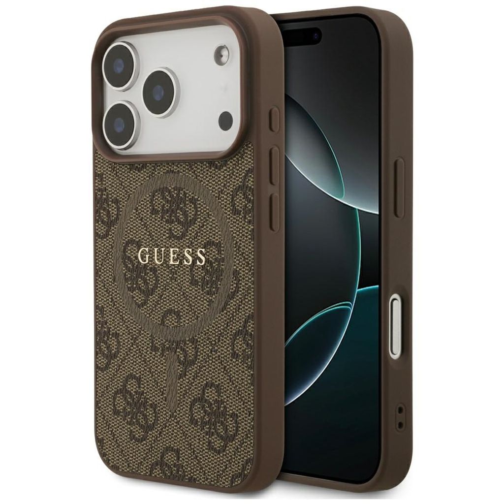 Guess 4G Ring Classic Logo MagSafe -kuori till iPhone 17 Pro - Ruskea