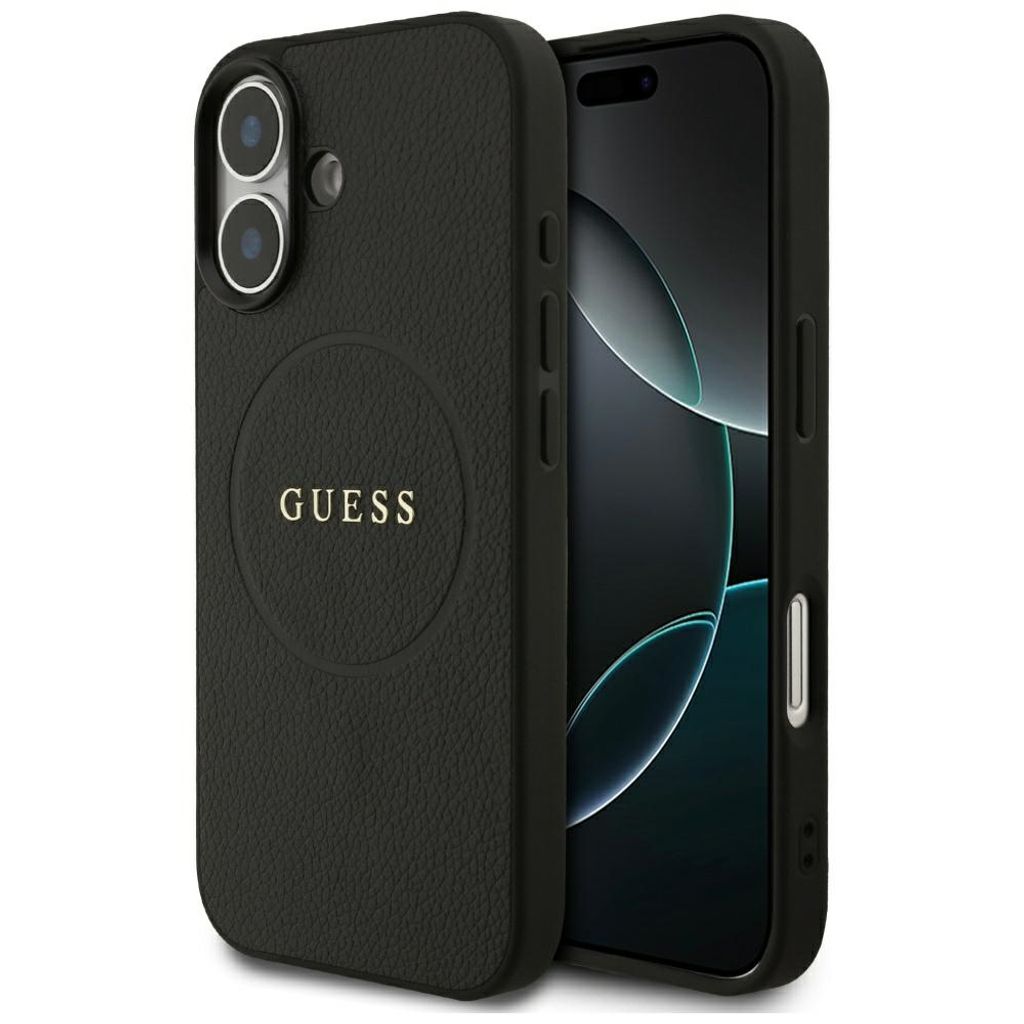 Guess Grained Ring MagSafe -kuori till iPhone 17 - Musta