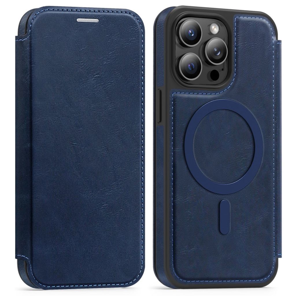 iPhone 14 Pro Max MagSafe RFID Blocking Wallet Cover - Sapphire