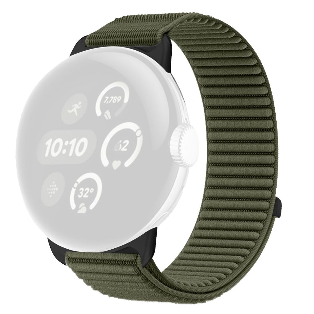 Google Pixel Watch 4 45 mm jne. Kellonranneke Nylon - tummanvihreä