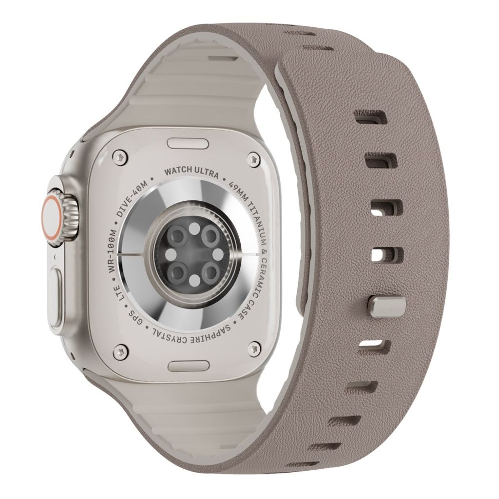 Apple Watch 42/41/40/38mm Klockarmband i texturerat silikon - Grå/Vit