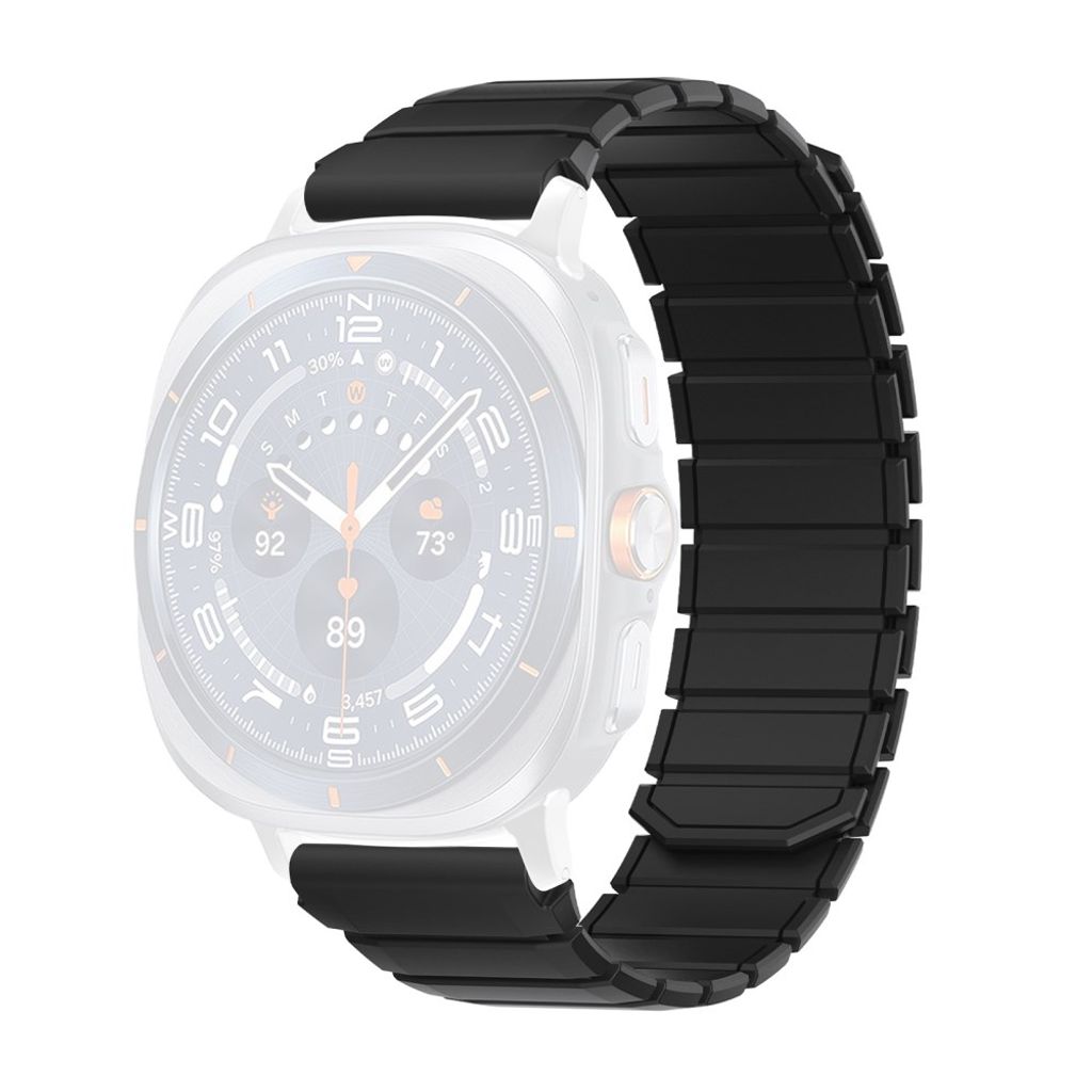 Samsung Galaxy Watch9/9 Classic/8/8 Classic Tofarget magnetisk silikon klokkerem - Svart