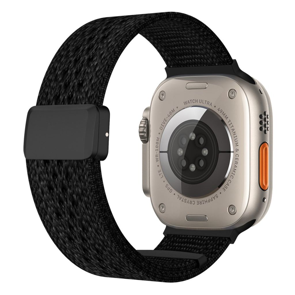 Apple Watch 42/41/40/38mm Klockarmband i nylon spetsdesign - Svart