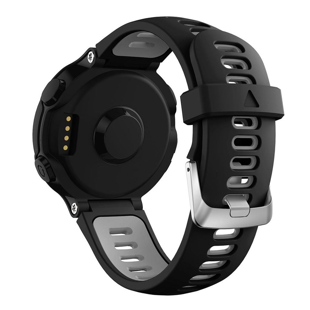 Garmin Forerunner 735XT/220/230/235/620/630 Silikon Klokkereim - Svart/Grå