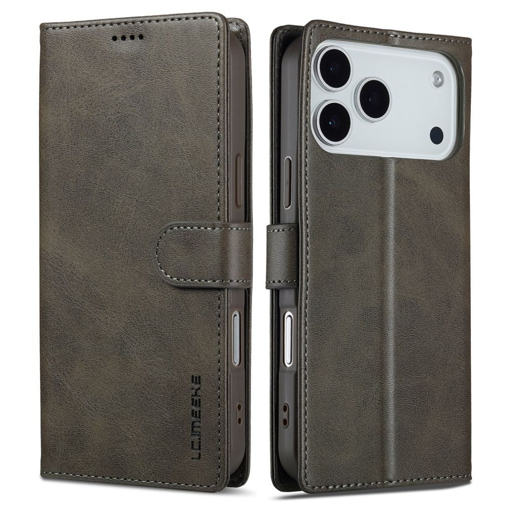 LC.IMEEKE iPhone 17 Pro Max Wallet Cover with Stand - Grey