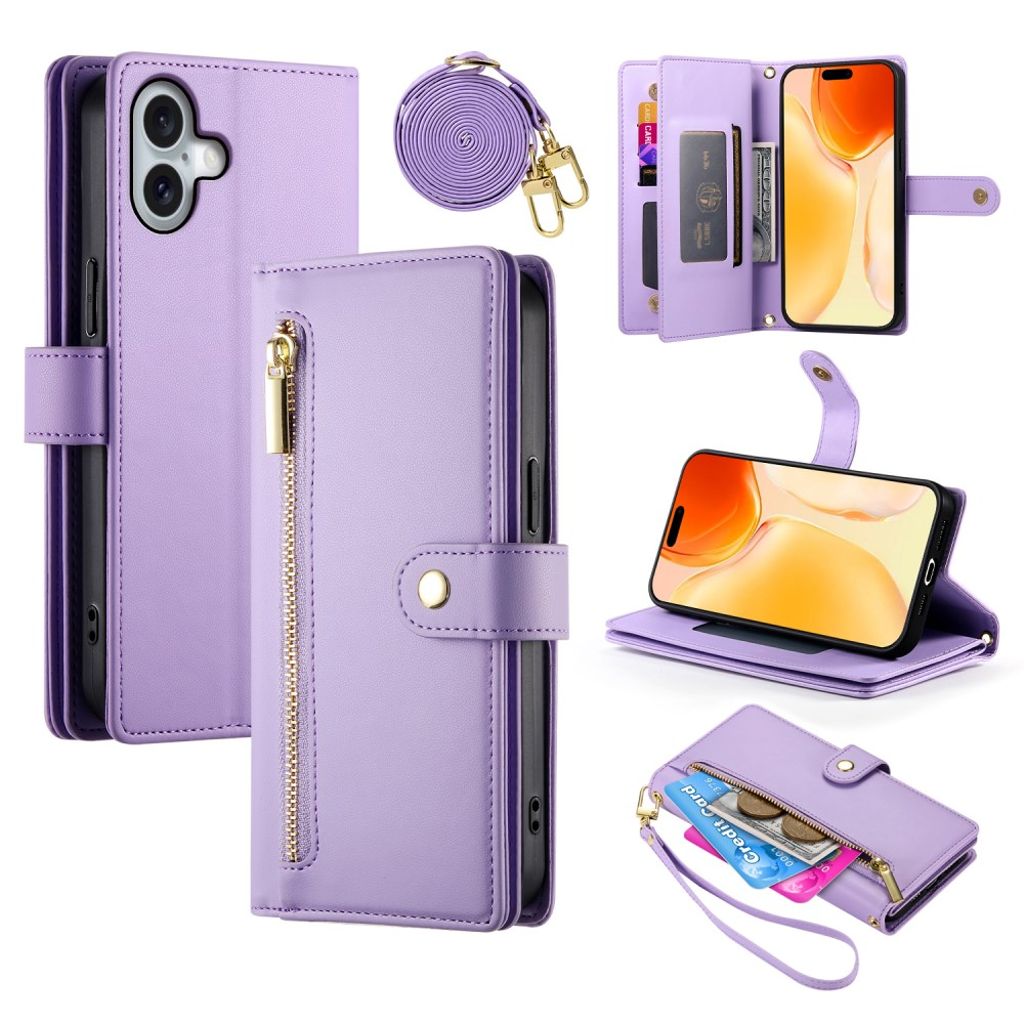 iPhone 17 Lompakkokotelo Kantohihna - violetti