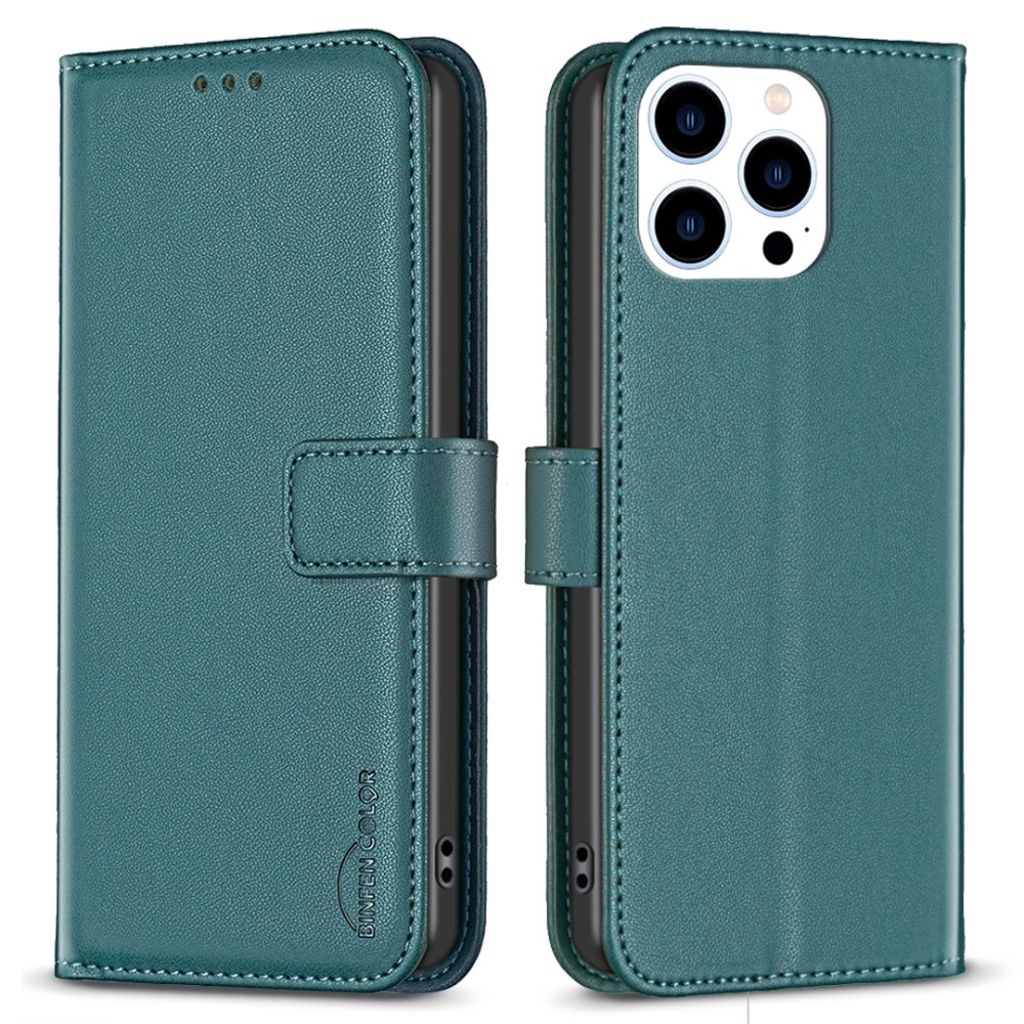 BINFEN COLOR iPhone 14 Pro Wallet Cover Stand - Green
