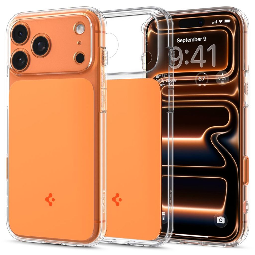 Spigen Thin Fit MagSafe Cover til iPhone 17 Pro Max - Transparent Orange