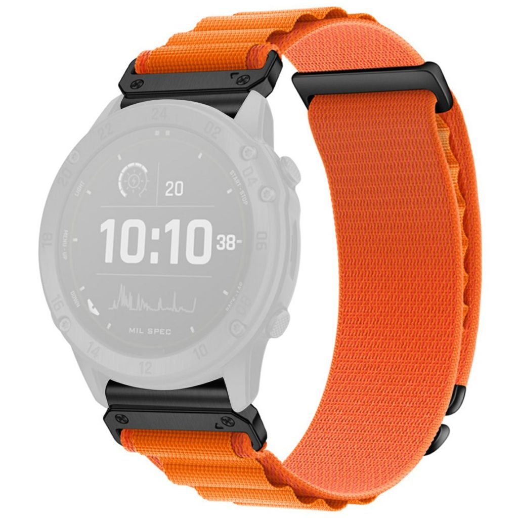 Garmin Fenix 8 Pro/Quatix 8/Tactix 8 47mm Nylon Sport Klockarmband - Orange