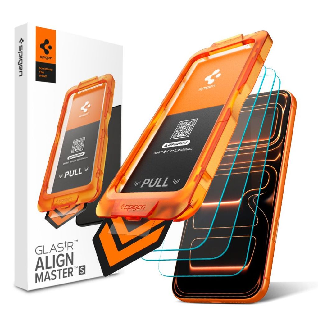 Spigen Glas.tR AlignMaster Slim Skærmbeskyttelse 3-Pak till iPhone 17 Pro Max