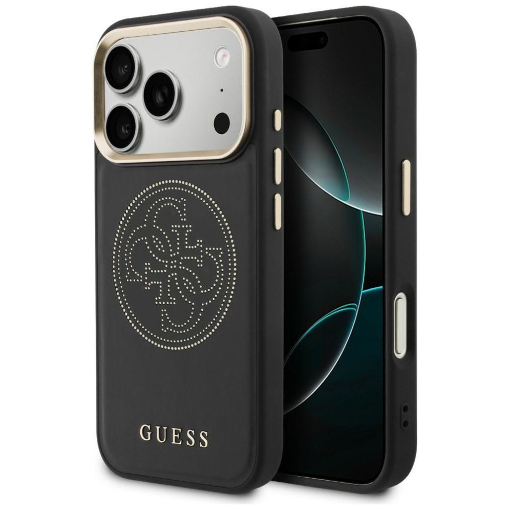 Guess Perforated 4G MagSafe -kuori till iPhone 17 Pro - Musta
