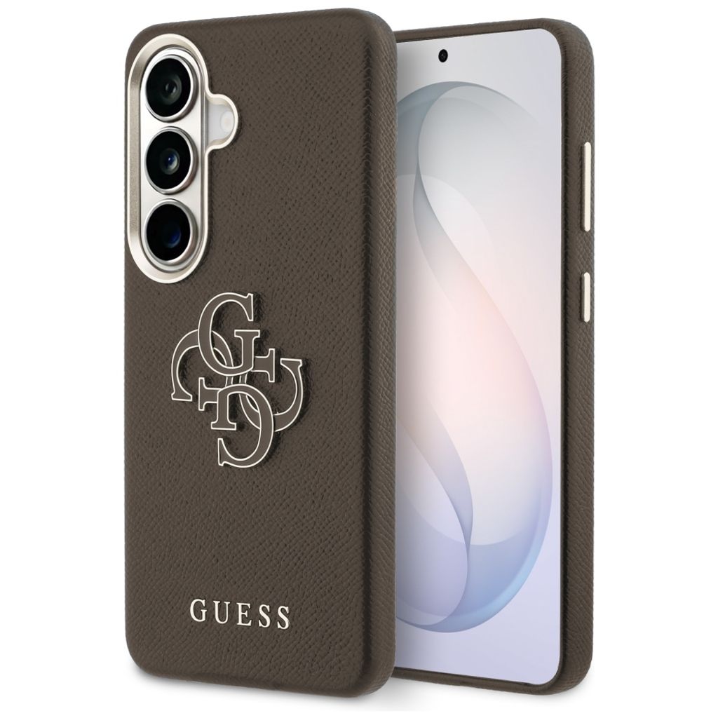 Guess Grained Big 4G Metal Logo Skal till Samsung Galaxy S26 Plus - Brun