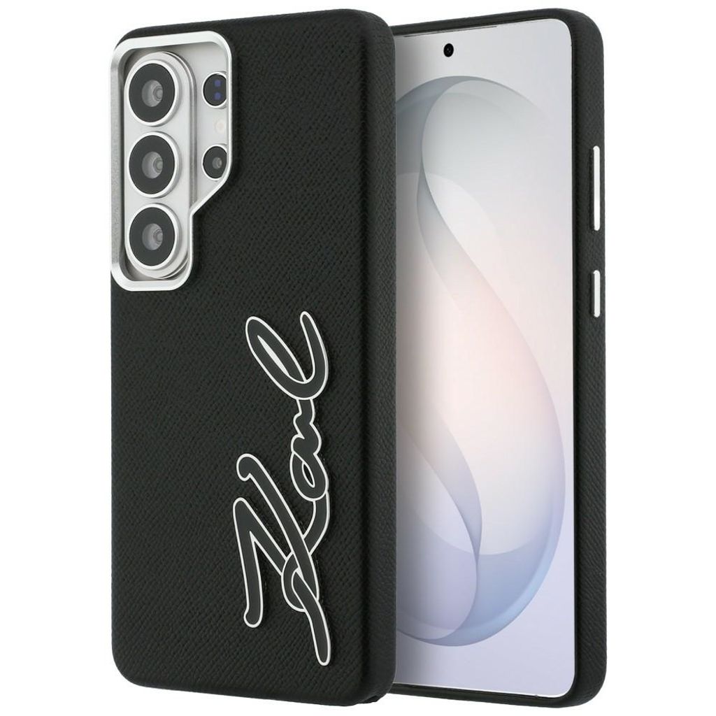 Karl Lagerfeld Grained Signature Logo Skal till Samsung Galaxy S26 Ultra - Svart