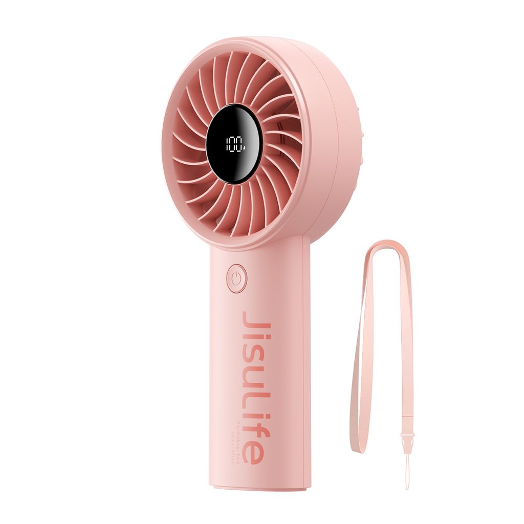 Jisulife Life4 Handhållen bärbar USB-fläkt 3600mAh – Rosa | Övrigt - Klimatprodukter | Batteritema