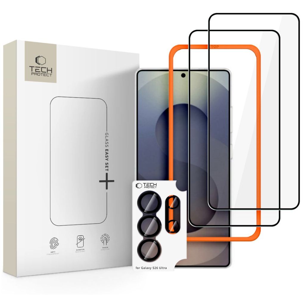 Tech-Protect Easy Set+ Skärm & Linsskydd 3-pack till Samsung Galaxy S26 Ultra