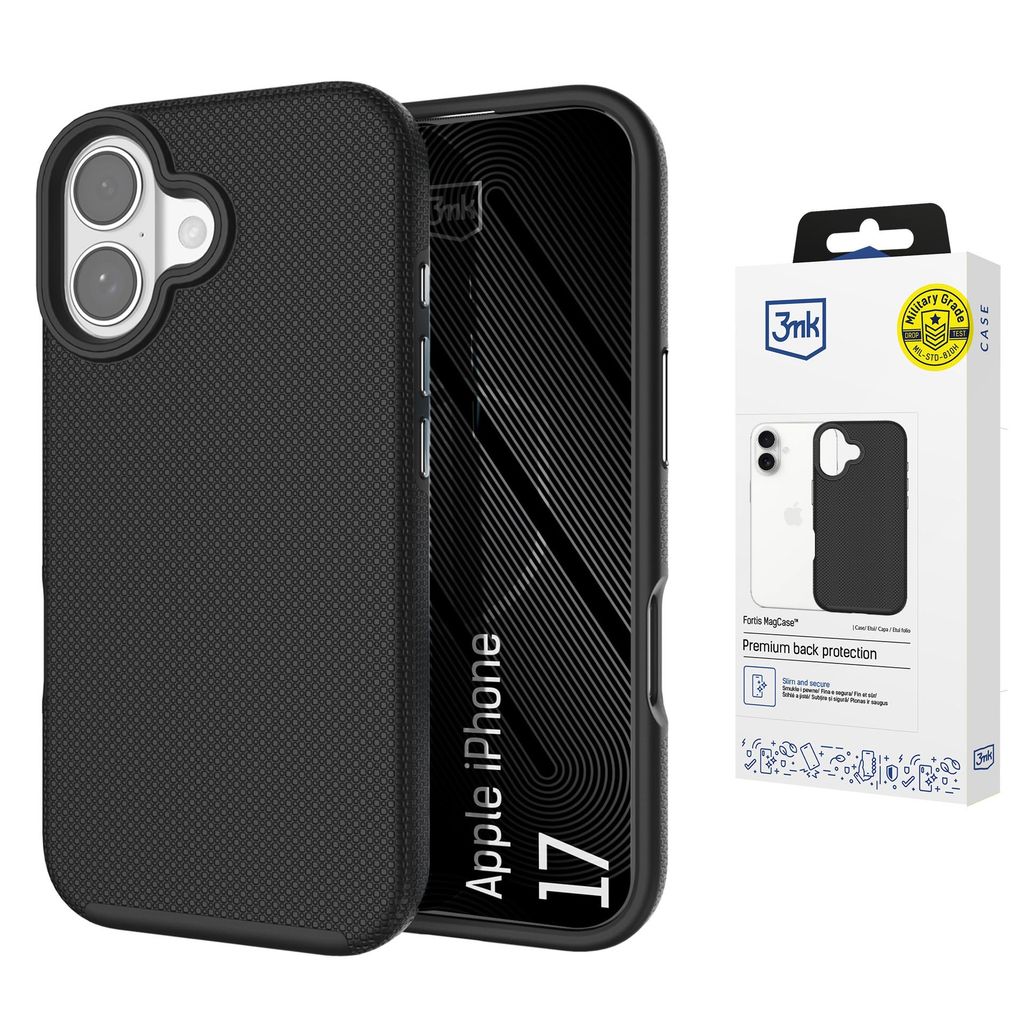 3mk Fortis MagSafe Cover till iPhone 17 - Sort