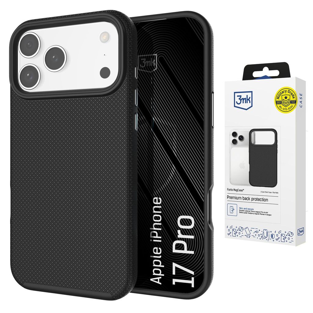 3mk Fortis MagSafe Cover till iPhone 17 Pro - Sort