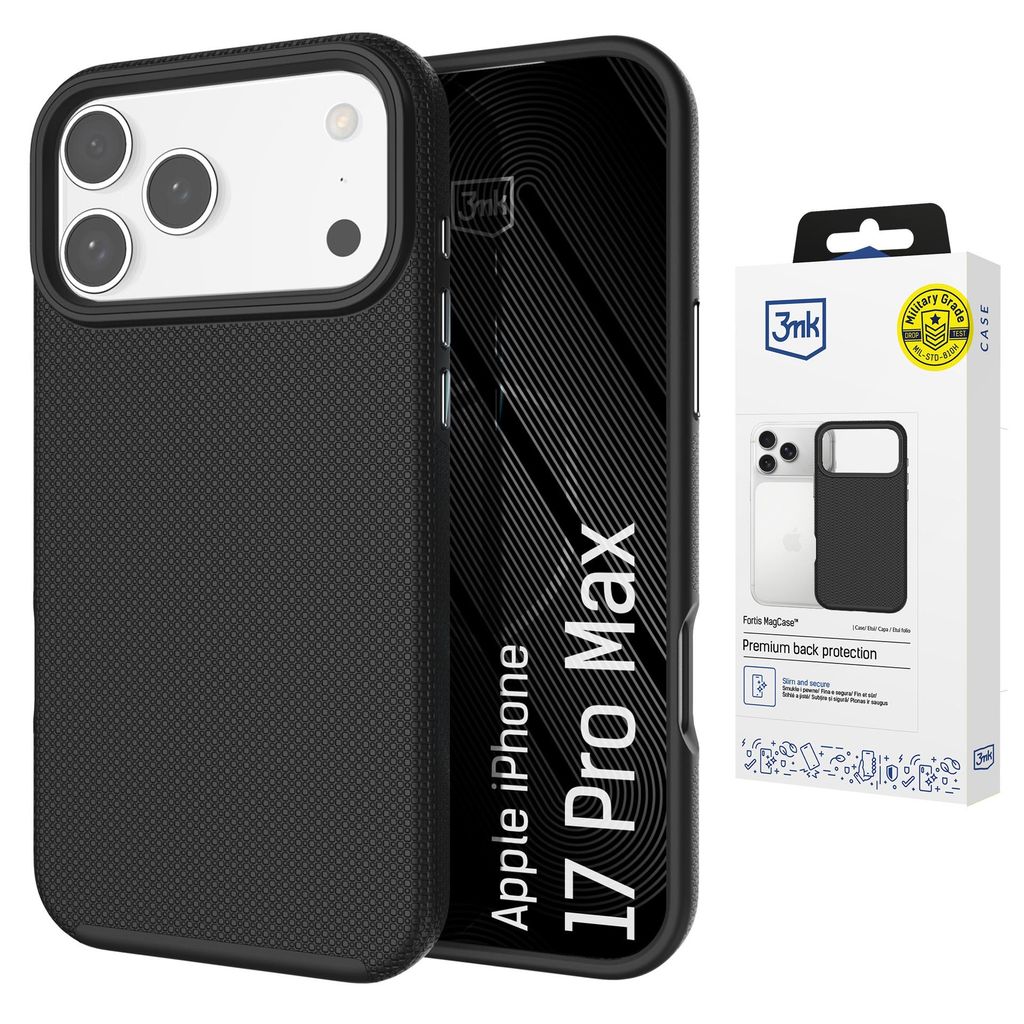 3mk Fortis MagSafe Cover till iPhone 17 Pro Max - Sort