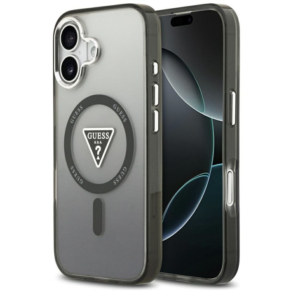 Guess IML Gradient Triangle Logo MagSafe -kuori till iPhone 17 - Musta
