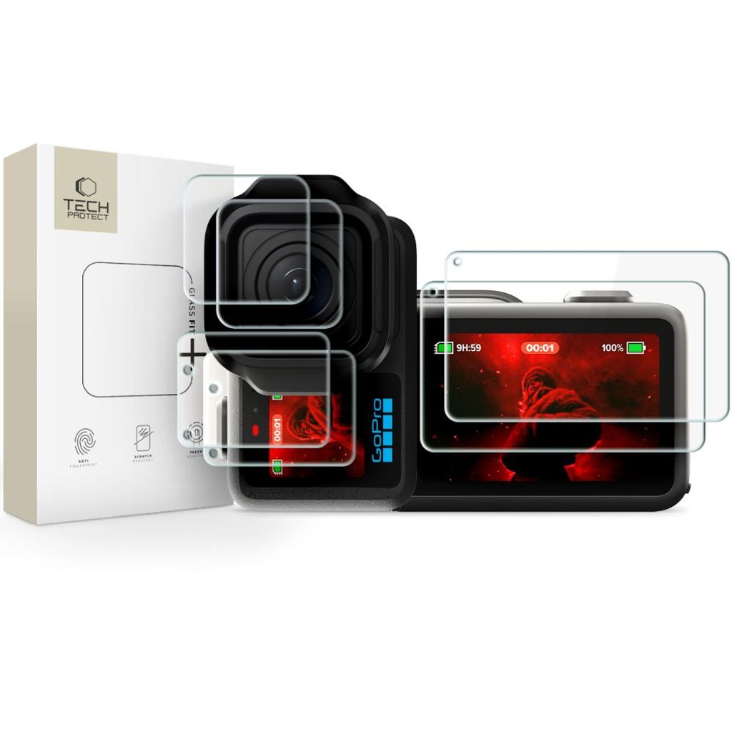 Tech-Protect Foil & Glass Fit+ 2-pak skærmbeskyttersæt til GoPro Mission 1 / Pro