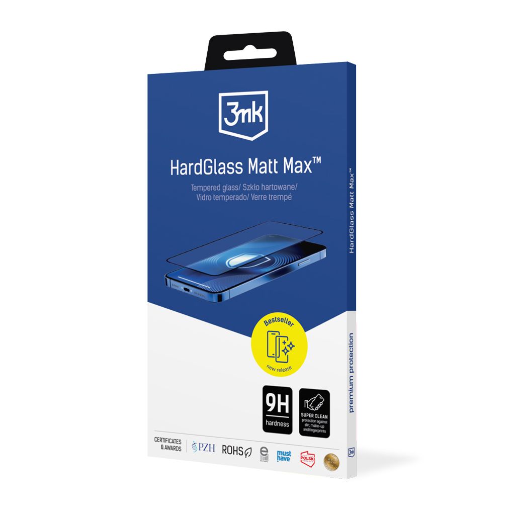 3mk HardGlass Matt Max -näytönsuoja iPhone 18 Pro/17 Pro:lle