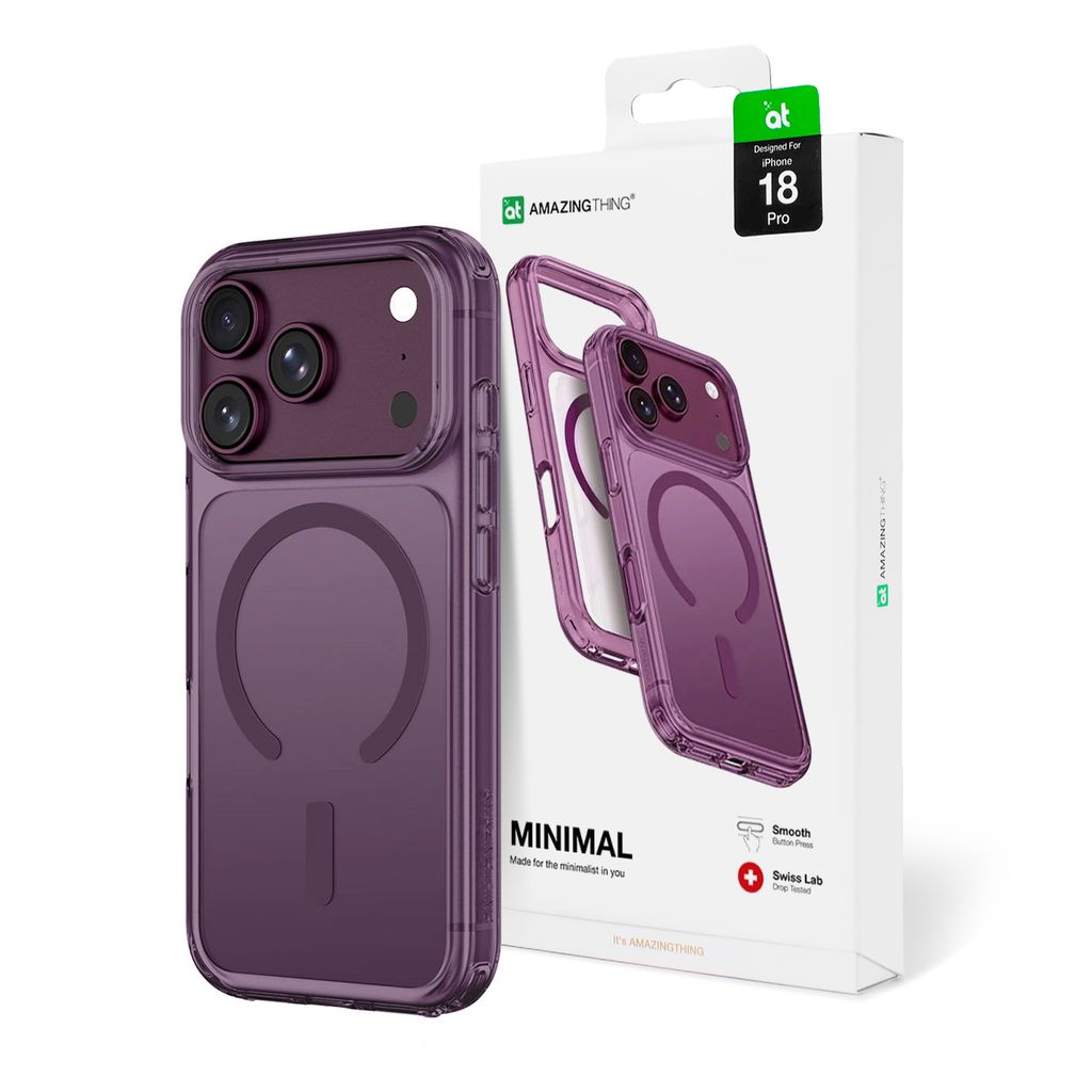 AmazingThing Minimal Mag Drop Proof 3 -kuori till iPhone 18 Pro - Violetti
