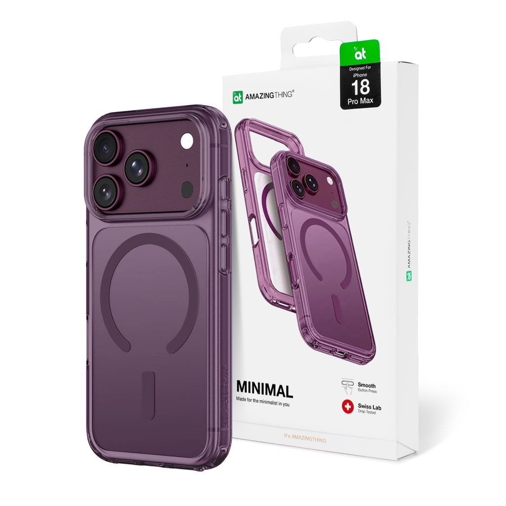 AmazingThing Minimal Mag Drop Proof 3 -kuori till iPhone 18 Pro Max - Violetti