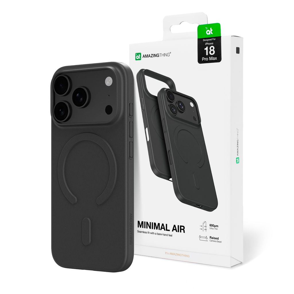 AmazingThing Minimal Air MagSafe -kuori till iPhone 18 Pro Max - Musta
