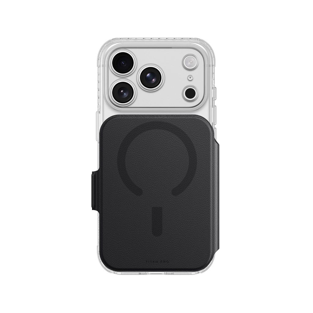 AmazingThing Titan Pro Lens Flip Set MagSafe -kuori Lompakko till iPhone 18 Pro Max - Musta