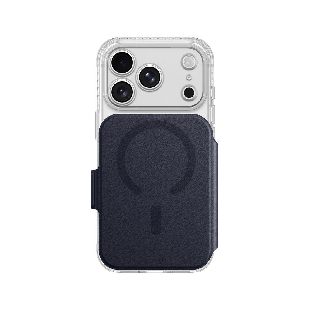 AmazingThing Titan Pro Lens Flip Set MagSafe -kuori Lompakko till iPhone 18 Pro Max - Sininen