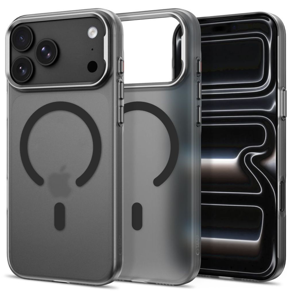 Tech-Protect MagZero MagSafe Cover til iPhone 17 Pro Max/18 Pro Mac - Gennemsigtig/Sort