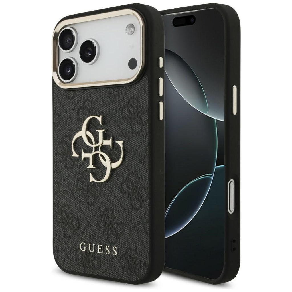 Guess 4G Big Classic Logo -kuori iPhone 17 Pro Max/18 Pro Max:lle - Musta/kulta