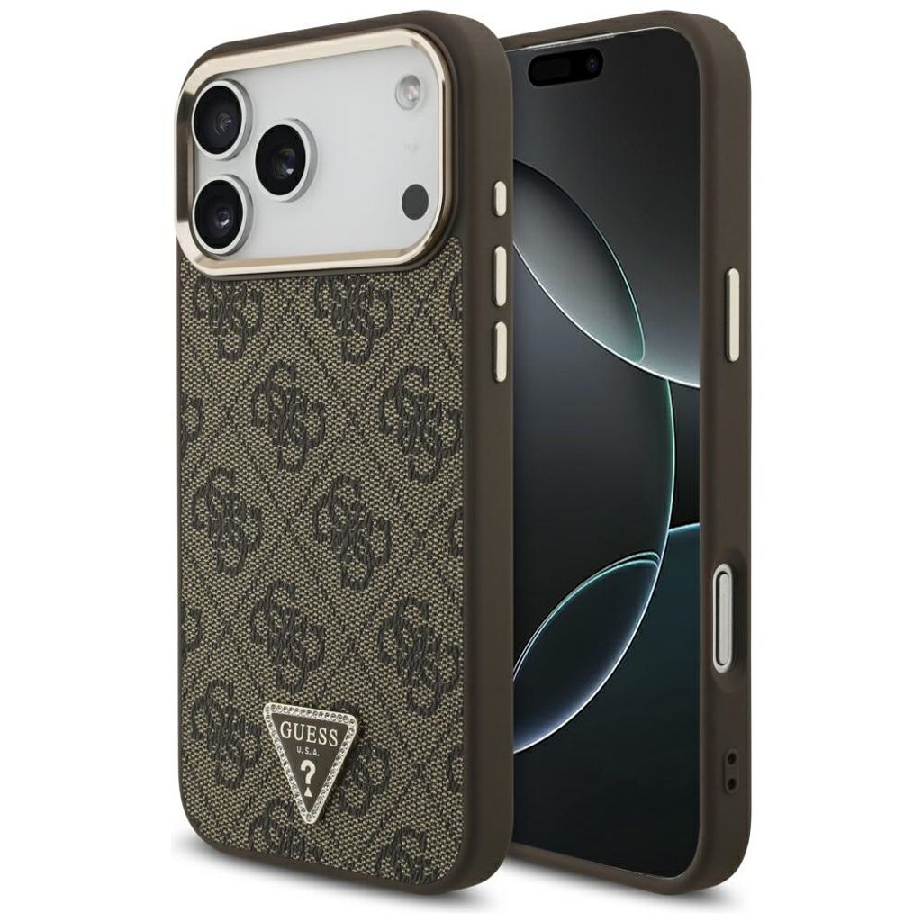 Guess 4G Triangle Logo MagSafe -kuori iPhone 17 Pro Max/18 Pro Max:lle - Ruskea