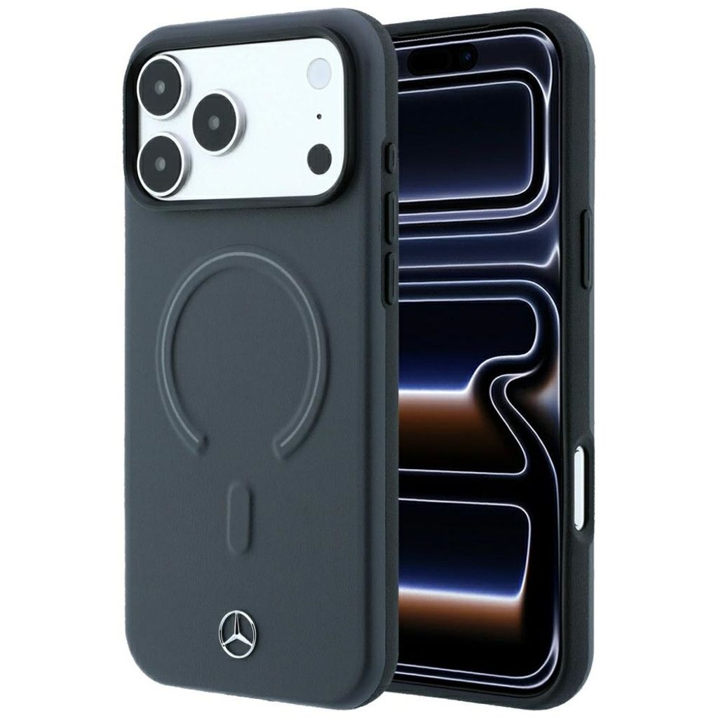 Mercedes Leather 3D MagSafe -kuori iPhone 18 Pro/17 Pro:lle - Antrasiitti