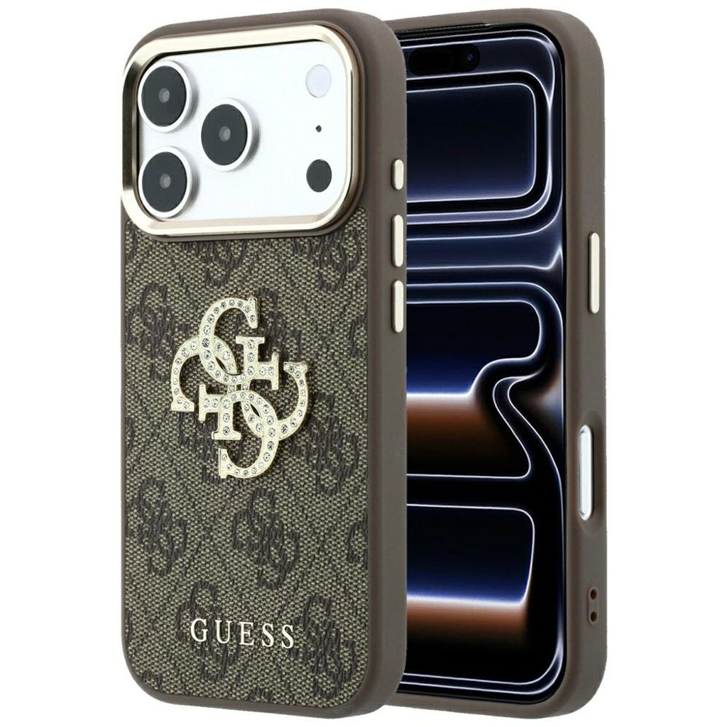 Guess 4G Big Resin Logo -kuori iPhone 17 Pro Max/18 Pro Max:lle - Ruskea