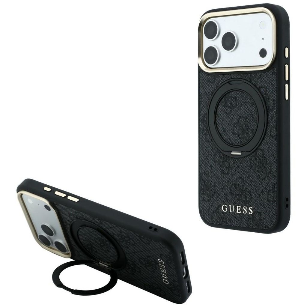 Guess 4G Classic Logo MagSafe -kuori iPhone 17 Pro/18 Pro:lle - Musta