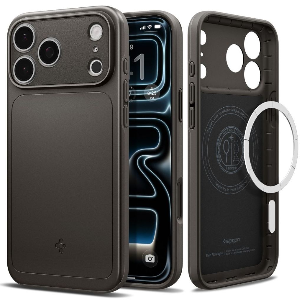 Spigen Thin Fit MagSafe -kuori till iPhone 18 Pro Max/17 Pro Max - Musta