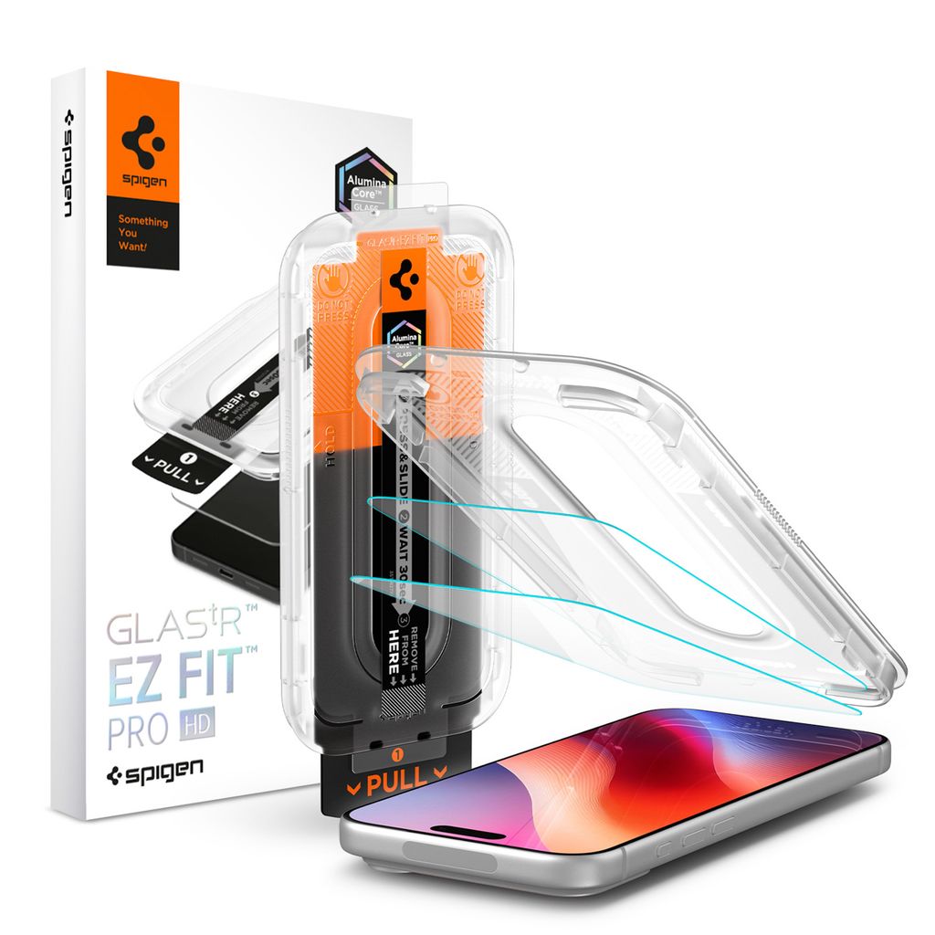 Spigen Glas.tR EZ Fit Pro HD AC Skærmbeskyttelse 2-Pak til iPhone 18 Pro/17 Pro/17/16 Pro