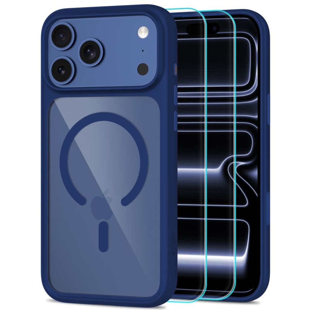 Tech-Protect MagOne CC MagSafe -kuori + 2x Näytönsuojalla iPhone 18 Pro Max/17 Pro Max - Sininen