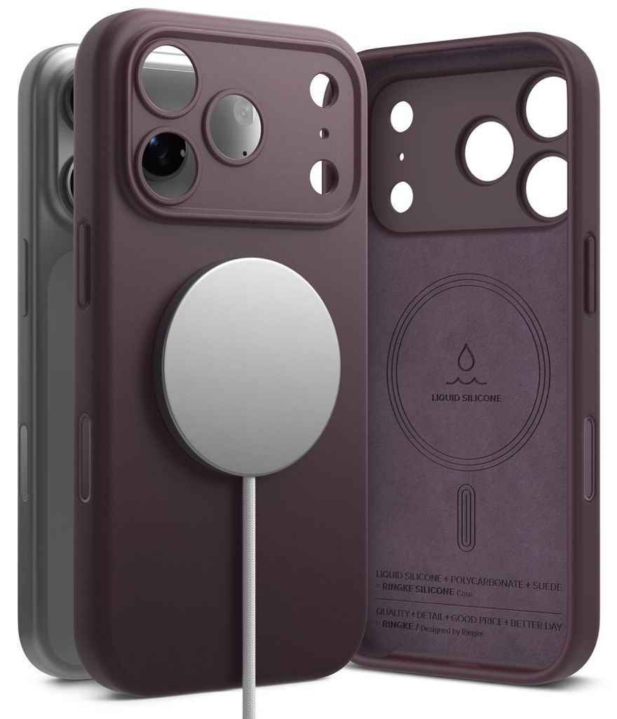 Ringke Silicone MagSafe -kuori till iPhone 18 Pro Max - Dark Cherry