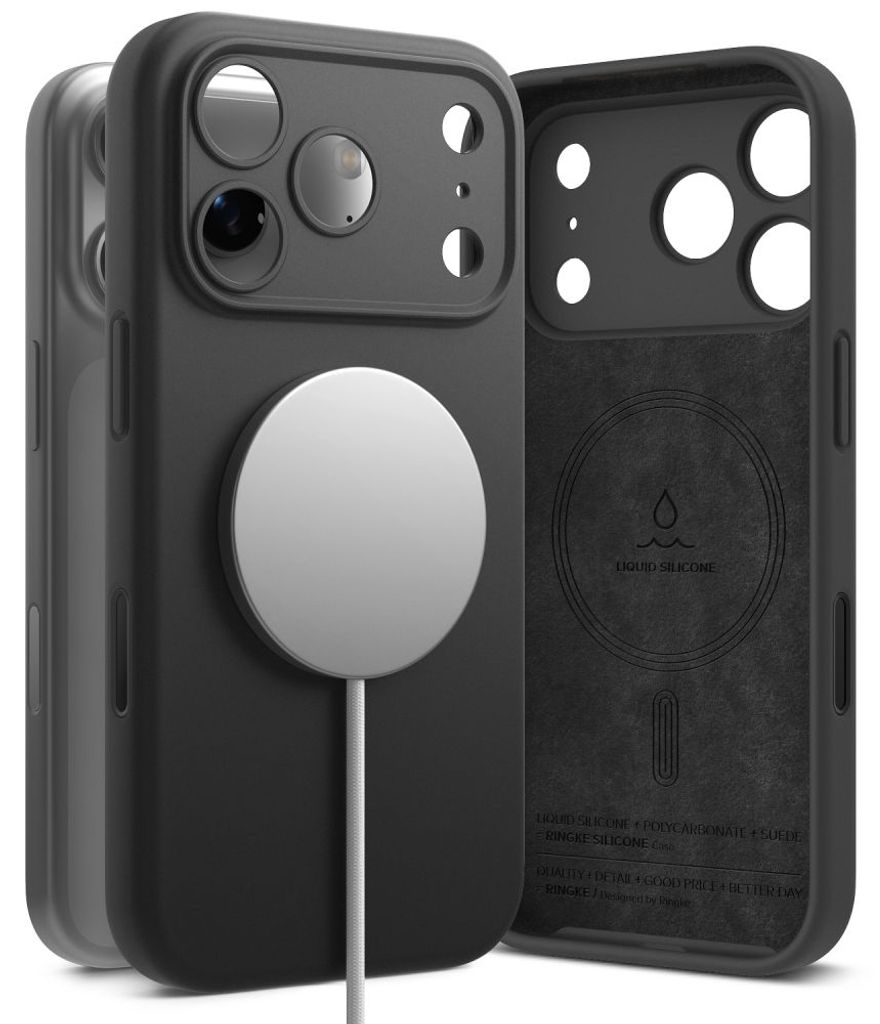 Ringke Silicone MagSafe -kuori till iPhone 18 Pro - Musta