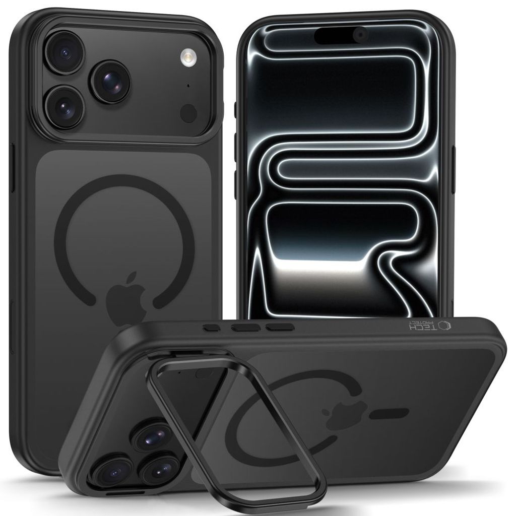 Tech-Protect MagStand MagSafe CC -kuori till iPhone 18 Pro Max/17 Pro Max - Musta