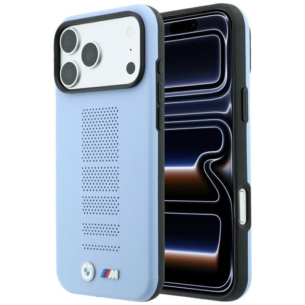 BMW M Blue Perfo Metal Logo MagSafe -kuori till iPhone 18 Pro/17 Pro - Sininen