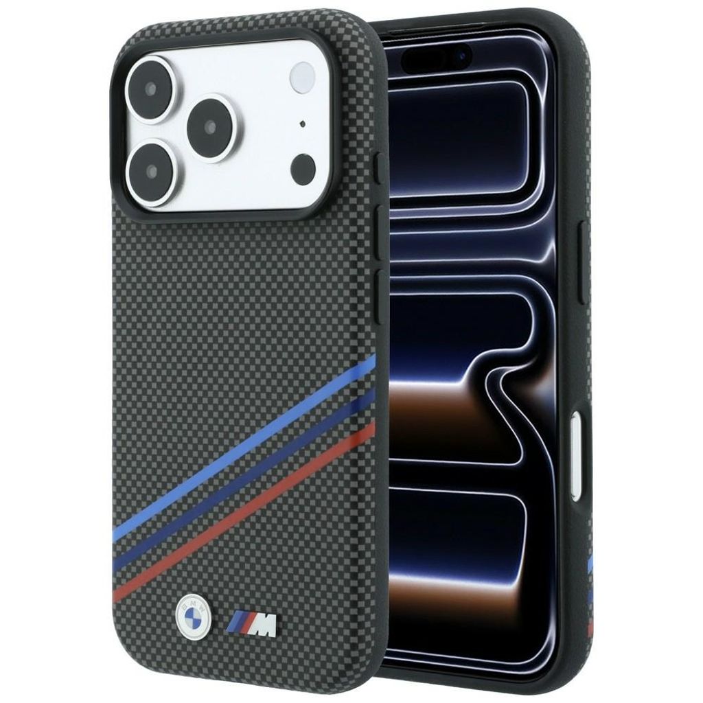 BMW M Quadrille Kevlar Tricolor Lines MagSafe -kuori till iPhone 18 Pro/17 Pro - Harmaa
