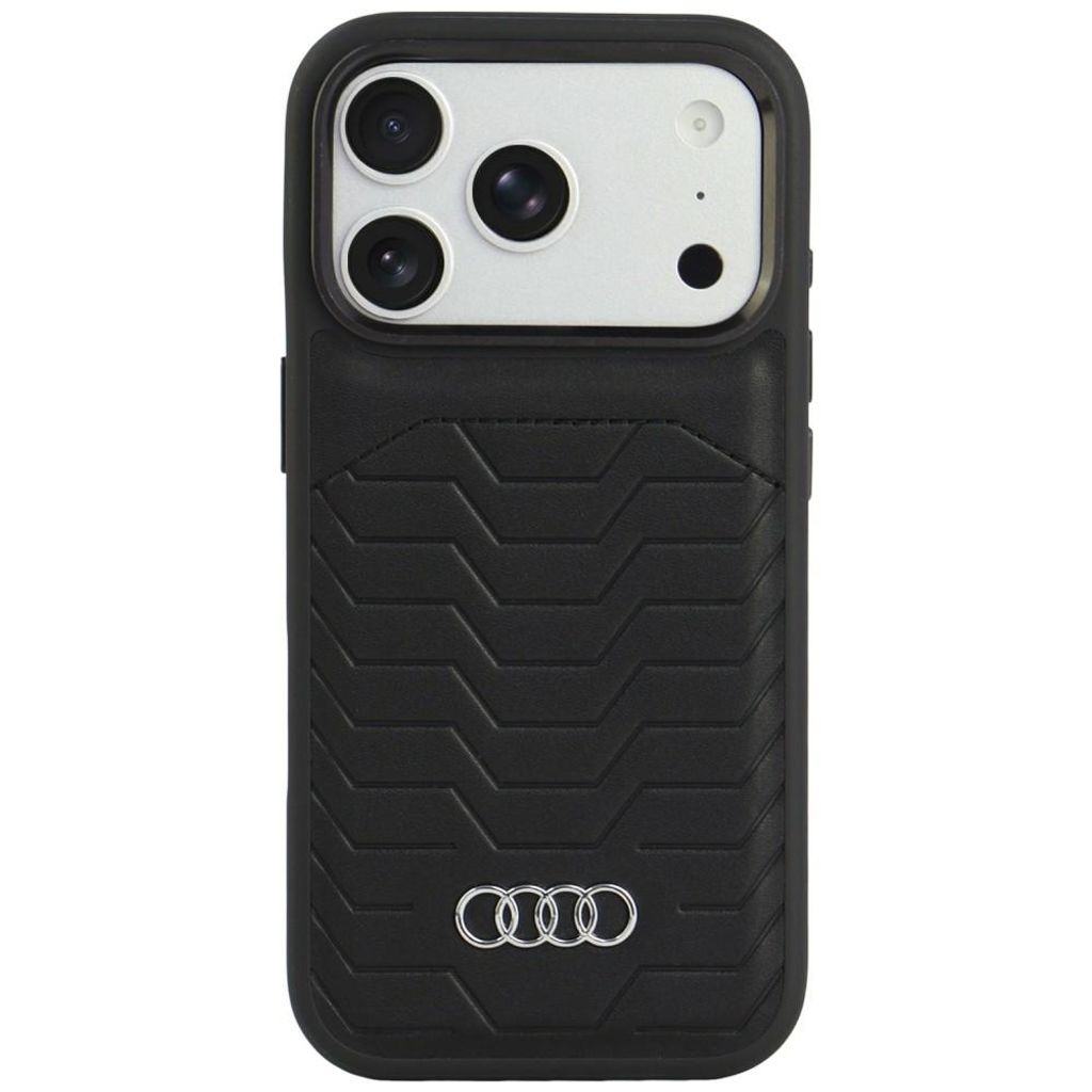 Audi GT Synthetic Leather MagSafe -kuori till iPhone 18 Pro/17 Pro - Musta