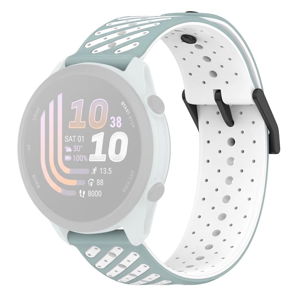 Garmin Forerunner 70/170/170 Music Silikone Urrem - Cyan/Hvid