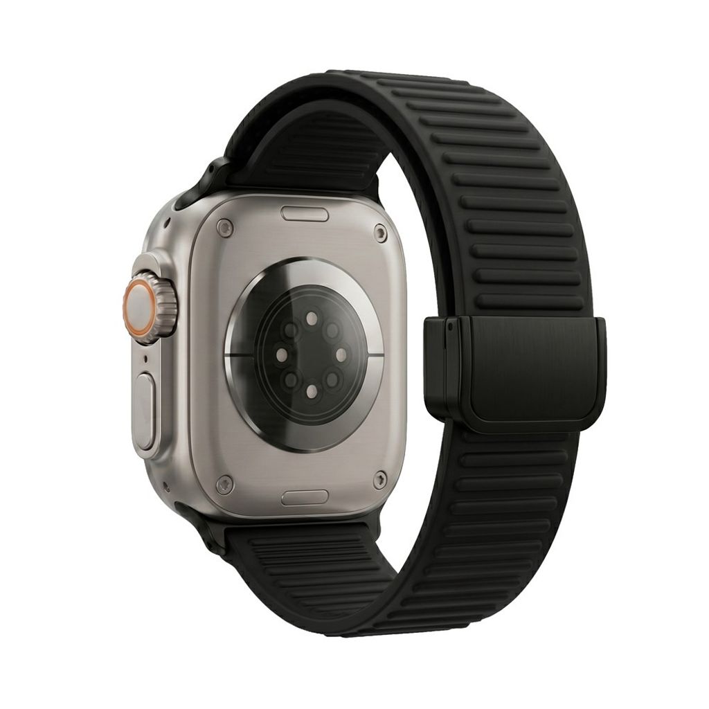 Apple Watch 42/41/40/38mm Silikon klokkerem Magnetisk lukking - Svart