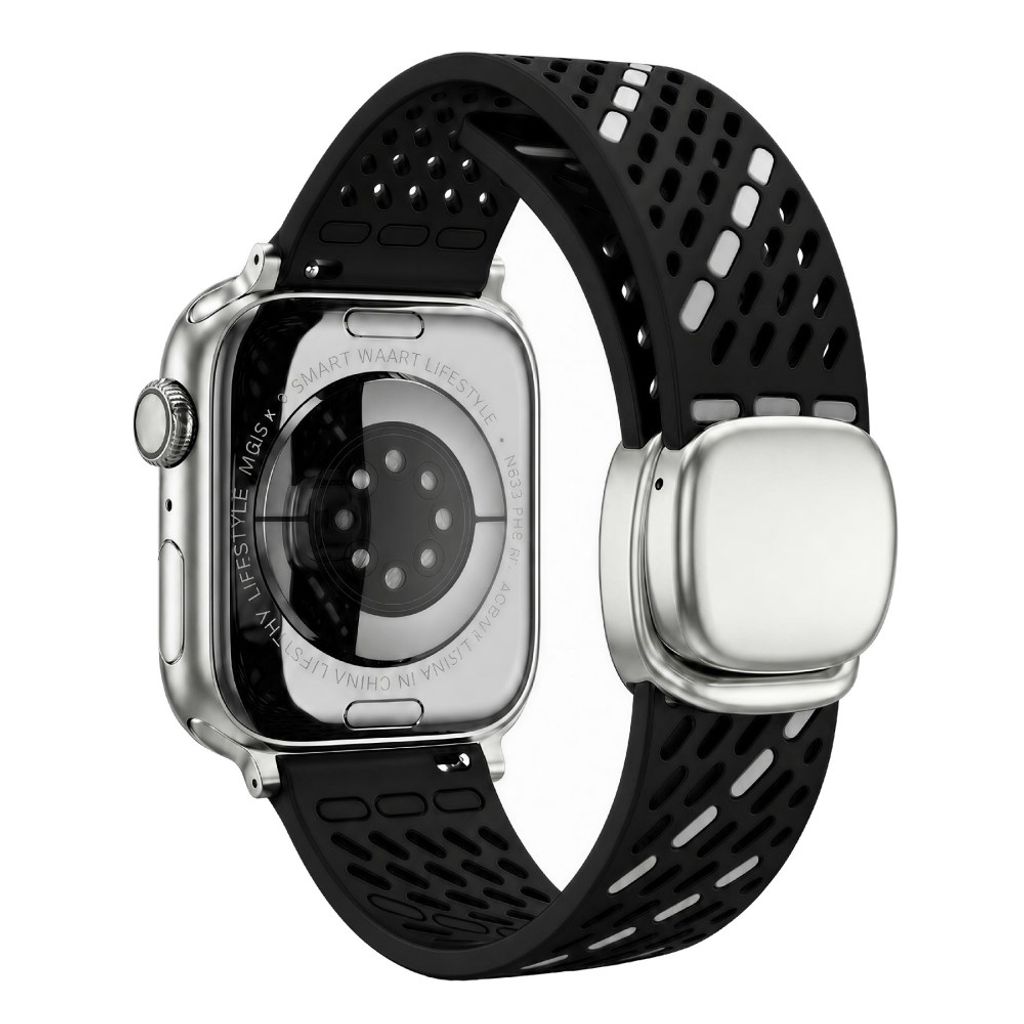 Apple Watch 49 / 46 / 44 / 42mm Klockarmband i Silikon - Svart/Grå