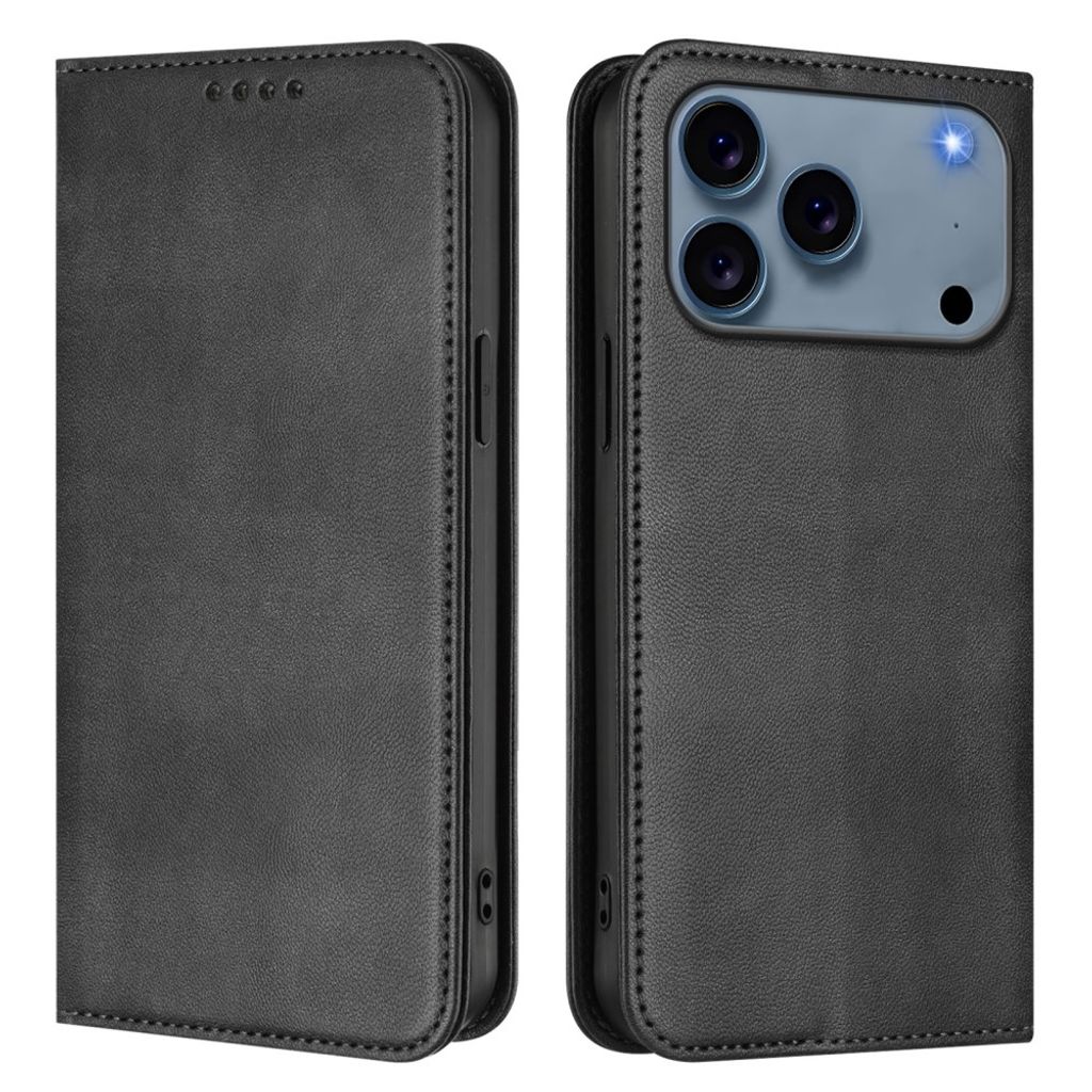 iPhone 18 Pro/17 Pro Lommeboketui PU-skinn RFID-blokkering - Svart